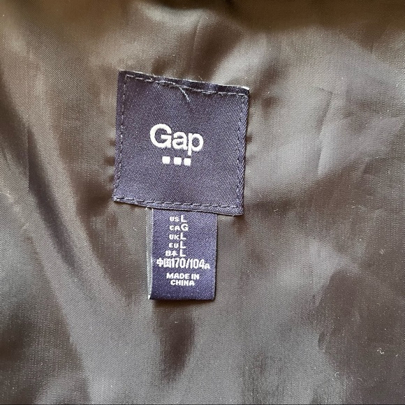 Gap Jacket Black Wool Blend Moto Winter Coat with Faux Vegan Shearling Trim Sz L - Picture 5 of 16